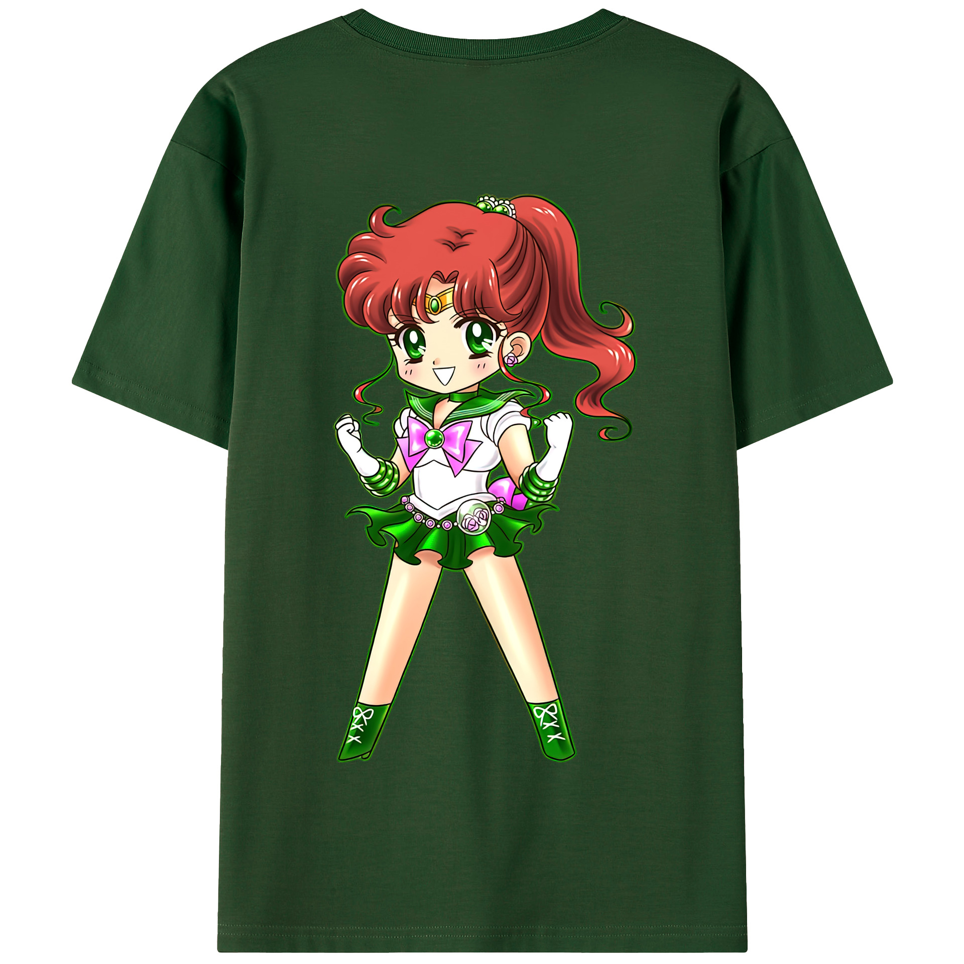 （画像用） 美少女戦士セーラームーン 木野 まこと きの まこと Sailor Moon Kino Makoto （セーラージュピター；Sailor Jupiter） 綿100％半袖Tシャツ（背面プリント）